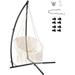 Hammock Swing Stand Hanging Chair C-Stand Outdoor Solid Steel Heavy Duty Stands Only Construction w/Buckle & Spring Hook for Indoor Air Porch Tree Tent Lounger Patio Deck Yard 330 lbs
