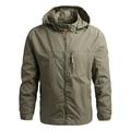 YUHAOTIN Quilted Jacket Hunting Jacket for Men Men Autumn and Winter Detachable Hooded Outdoor Thin Jacket Top Blouse Coat