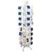 64 Adjustable Pockets Display Rack 5x7 7x5 up to 9.3 Wide X 8 Tall Cards 1.27 deep Pockets Double Tier Greeting Post Card Christmas Holiday Spinning Rack Stand White 10139-WHITE