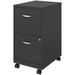 KHBIULIFE 18 Inch Wide Metal Mobile Organizer File Cabinet for Office Supplies and Hanging File Folders with Wheels and 2 File Drawers Black