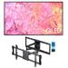 Samsung QN65Q60CAFXZA 65 Inch QLED 4K Quantum HDR Dual LED Smart TV with an ERMML1-01B Full Motion TV Mount for 43 Inch-75 Inch TVs with 24.2 Inch Extension and a HDTV Screen Cleaner Kit (2023)