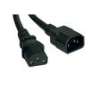 Heavy-Duty Power Extension Cord 15A 14 AWG IEC-320-C14 to IEC-320-C13 - Black - 3 ft.