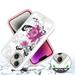 Designed for Apple iPhone 15 Pro Exotic Design Fashion Hybrid Dual Layer Rugged Bumper Frame Hybrid Shockproof Rubber TPU Defender Phone Case Cover [Rose Pink Floral]