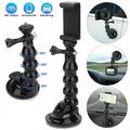 Car Suction Cup Mount Phone Holder Adjustable Angles Video Navigation Bracket Compatible For Action Camera Black