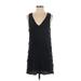 Lavender Brown Casual Dress - Shift Plunge Sleeveless: Black Print Dresses - New - Women's Size X-Small