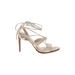 Steve Madden Heels: Strappy Stilleto Cocktail Ivory Print Shoes - Women's Size 11 - Open Toe