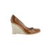 L.K. Bennett Wedges: Brown Solid Shoes - Women's Size 40 - Round Toe