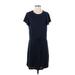Paige Casual Dress - Shift Crew Neck Short sleeves: Blue Print Dresses - Women's Size Small