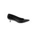 Stuart Weitzman Heels: Slip-on Kitten Heel Work Black Solid Shoes - Women's Size 6 1/2 - Pointed Toe