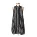 Banana Republic Casual Dress - Shirtdress: Black Stripes Dresses - Women's Size Medium