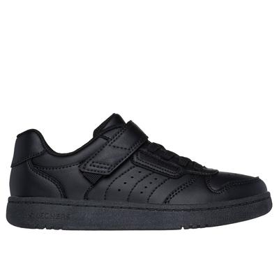 Skechers Boy's Quick Street Sneaker | Size 3.0 | Black | Synthetic/Textile | Machine Washable