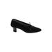 Thierry Rabotin Heels: Loafers Chunky Heel Classic Black Print Shoes - Women's Size 38 - Almond Toe