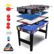 IFOYO 36Inch 4 in 1 Combo Game Table, Pool/Billiard Table, Hockey/Table Tennis Table Foosball Table with Soccer for Game Rooms, Bars, Party, Family Night（Blue)