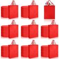Silkfly 120 Pcs Non Woven Tote Bags Bulk 11.8 x 15 x 3.9 Inch Large Reusable Gift Bag Fabric Grocery Bags with Handles, Red, 11.8 x 15 x 3.9 inches