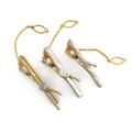 Electroplated Gold and Silver Two-Color Instrument Violin Guitar Copper Tie Clip Casual Collar Clip