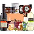 Wine and Cheese Hamper Gift - 2 Wine 187ml, 2 Award Winning Cheeses,Chutneys,Pate,Cheese Gift Set for both Men and Women-Cheese Themed Crossword Puzzle (Red and White Wine and Cheese)