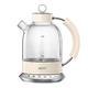 ASCOT Electric Kettle with 5 Variable Presets, Electric Tea Kettle & Coffee Kettle, Glass Body with Stainless Steel Lid ＆ Bottom, 30Mins Keep Warm, 2200 Watt Quick Heating, 1.5L, Cream