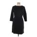 Old Navy Casual Dress - Sheath High Neck 3/4 sleeves: Black Solid Dresses - Women's Size Large