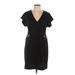 Corey P. Casual Dress - Sheath Plunge Short sleeves: Black Solid Dresses - New - Women's Size Large