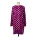 VICTOR GLEMAUD for Target Casual Dress - Sweater Dress: Purple Polka Dots Dresses - Women's Size Small