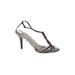 Pelle Moda Heels: Strappy Stilleto Cocktail Party Brown Print Shoes - Women's Size 6 1/2 - Open Toe