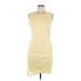 BTFBM Casual Dress - Shift: Yellow Solid Dresses - Women's Size Medium