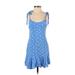 Wild Fable Casual Dress - A-Line Plunge Sleeveless: Blue Dresses - Women's Size X-Small