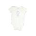 Carter's Short Sleeve Onesie: White Solid Bottoms - Size 3 Month