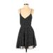Forever 21 Casual Dress - A-Line Plunge Sleeveless: Black Dresses - Women's Size Small