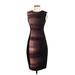 Elie Tahari Casual Dress - Bodycon: Burgundy Tortoise Dresses - Women's Size 2