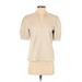 Steve Madden Short Sleeve Blouse: Tan Tops - Women's Size Small