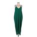 Love Stitch Casual Dress Plunge Sleeveless: Green Print Dresses - Women's Size Medium