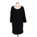 Leith Casual Dress - Shift Scoop Neck 3/4 sleeves: Black Dresses - Women's Size Large