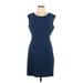 Calvin Klein Casual Dress - DropWaist Scoop Neck Short sleeves: Blue Print Dresses - Women's Size 10