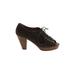 Havana Last Jeffrey Campbell Heels: Oxford Chunky Heel Boho Chic Brown Print Shoes - Women's Size 7 - Peep Toe