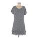 Style&Co Casual Dress - Mini Scoop Neck Short sleeves: Blue Dresses - Women's Size Large
