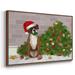 The Holiday Aisle® Christmas Boxer & Broken Christmas Tree Framed On Canvas Print Canvas, in Black/Blue/Gray | 27 H x 41 W x 1.5 D in | Wayfair