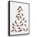 Winston Porter Red Bird Christmas Collection B Framed On Canvas Print Canvas, Solid Wood in Black/Red/White | 25 H x 17 W x 1.5 D in | Wayfair