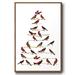 Winston Porter Red Bird Christmas Collection B Framed On Canvas Print Canvas, Solid Wood in Black/Red/White | 41 H x 27 W x 1.5 D in | Wayfair