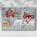 The Holiday Aisle® Stars & Snowflakes Collection A Canvas, Solid Wood in Green/Red/White | 18 H x 27 W x 1.5 D in | Wayfair