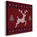 The Holiday Aisle® Reindeer Sweater Canvas, Solid Wood in Gray/Red/White | 8 H x 8 W x 1.5 D in | Wayfair 33B41DB940FC4EBDA94883E98EE45E26