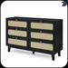 Latitude Run® Thaiz 6 Drawer 52" W Dresser Wood in Black/Brown | 32.75 H x 52 W x 15.75 D in | Wayfair 44E49B1CABB24ECE91FC25167CF80432