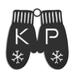 The Holiday Aisle® Metal Monogram Mittens Holiday Shaped Ornament Metal in Black | 4 H x 4 W x 0.05 D in | Wayfair 58C44AA8329F489C8790C2575F5CD1F6