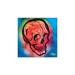 Trinx Pink Skull On Blue Wood On Plastic/Acrylic by Eddie Love Painting Plastic/Acrylic in Black/Blue/Orange | 24 H x 24 W x 0.25 D in | Wayfair