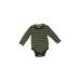 Baby Gap Long Sleeve Onesie: Green Stripes Bottoms - Size 12-18 Month