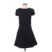 RED Valentino Casual Dress - Mini Crew Neck Short sleeves: Black Solid Dresses - Women's Size 40