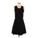 Theory Casual Dress - A-Line Scoop Neck Sleeveless: Black Solid Dresses - Women's Size Medium