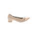 AGL Heels: Slip-on Chunky Heel Work Ivory Print Shoes - Women's Size 35.5 - Pointed Toe