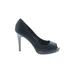 White House Black Market Heels: Pumps Stilleto Cocktail Party Black Solid Shoes - Women's Size 7 - Peep Toe