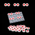 MOC-Figurines de nuit de construction imprimées pour enfants motif d'oeil de coeur rouge